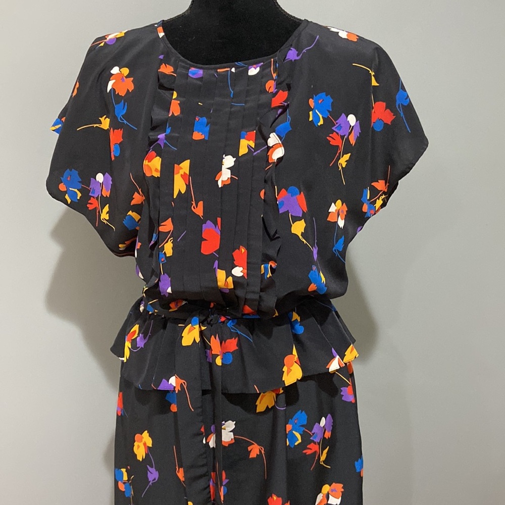 Albert Nipon Executive Shift Midi Dress Sz 10 Flo… - image 2